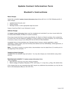 Update Contact Information Form