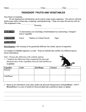 Designer Fruits and Vegetables Science Activity