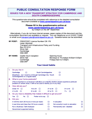 Public Consultation Response Form