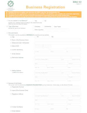 Maldives Business Registration Form