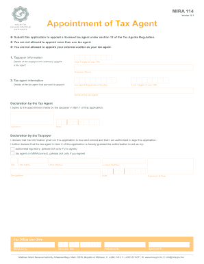 Appointment of Tax Agent Form