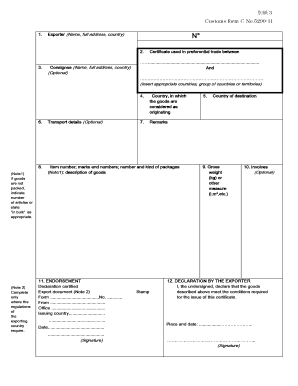 Customs Form C No.5290-11