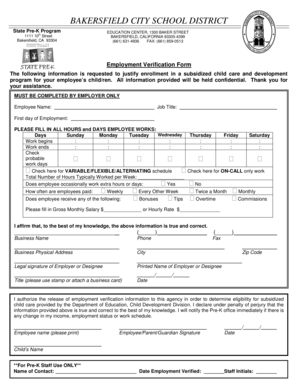 Employment Verification Form