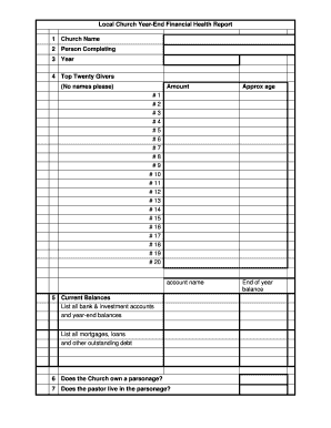 Church Year-End Financial Health Report