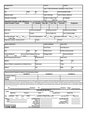 Truck Lease Application Form