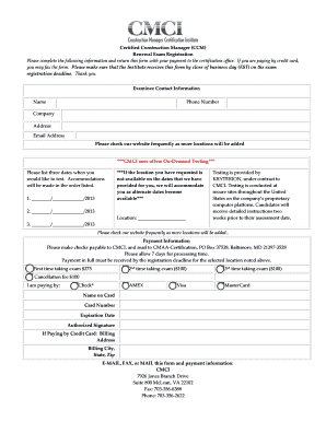 Certified Construction Manager Renewal Exam Registration