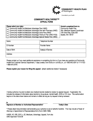 Community HealthFirst Medicare Advantage Appeal Form