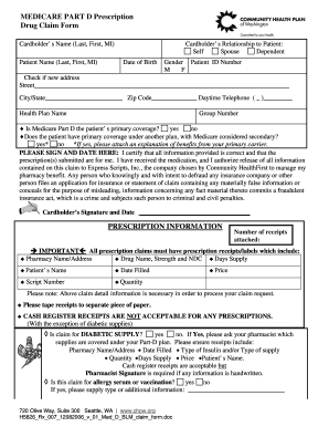 Medicare Part D Prescription Drug Claim Form