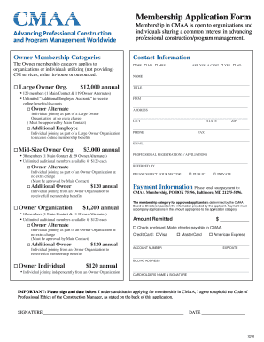 CMAA Membership Application Form