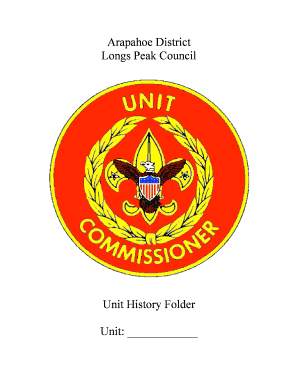 Scout Unit History Folder