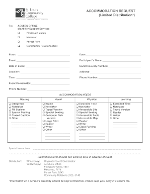 Accommodation Request Form