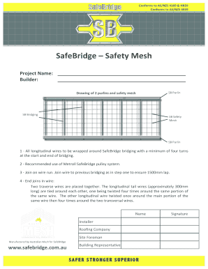 SafeBridge Safety Mesh Installation Form