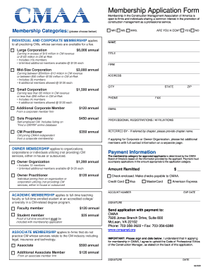Construction Management Association of America Membership Application Form