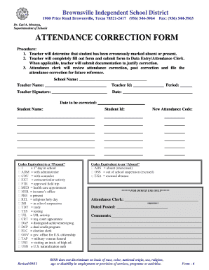 Dr Carl A Montoya ATTENDANCE CORRECTION FORM Procedure