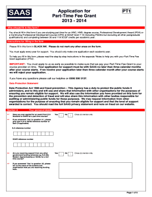 Part-Time Fee Grant Application