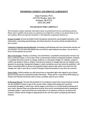 Informed Consent and Service Agreement
