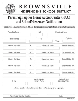 Brownsville ISD HAC User Agreement