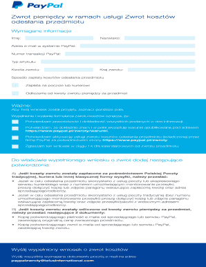 PayPal Refund Shipping Costs Form