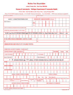Rabies Test Requisition Form