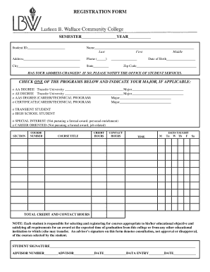 SEMESTER YEAR - Lurleen B Wallace Community College - lbwcc