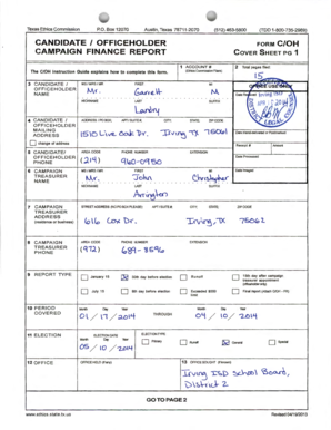 Texas Ethics Commission Campaign Finance Report