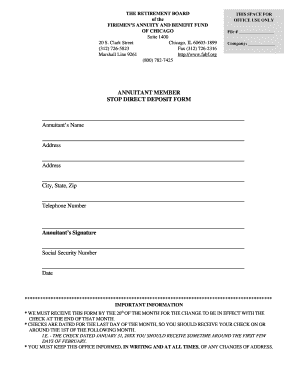 Stop Direct Deposit Form