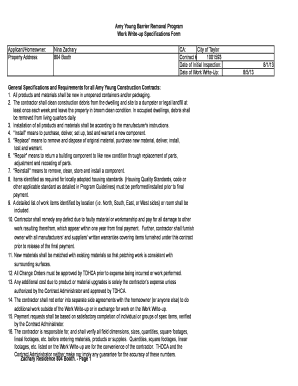 Work Write-Up Specifications Form Zachary