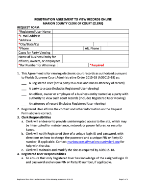 Marion County Court Records Viewing Agreement