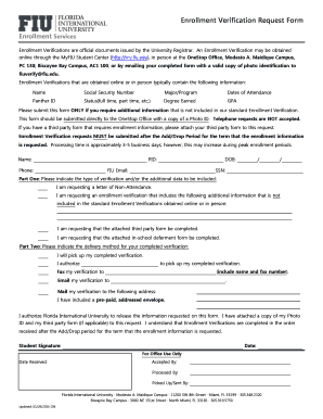 Enrollment Verification Request Form