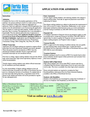 Florida Keys Community College Admission Application