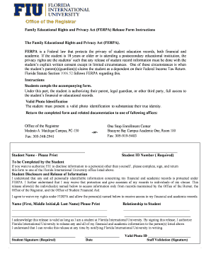 FERPA Release Form