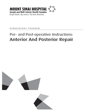 Pre- and Post-operative Instructions Anterior And - mountsinai on