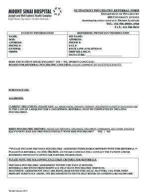 OUTPATIENT PSYCHIATRY REFERRAL FORM DEPARTMENT OF - mountsinai on