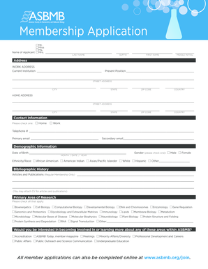ASBMB Membership Application Form