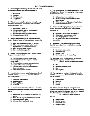 Beyond Insurance Exam