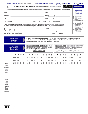 California Insurance Ethics 4-Hour Course Exam
