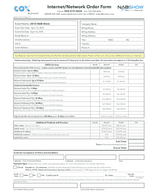 Internet Order Form
