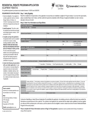 Vectren Residential Equipment Rebate Application