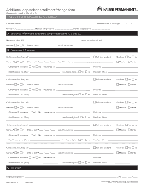 Employee Dependent Enrollment Form
