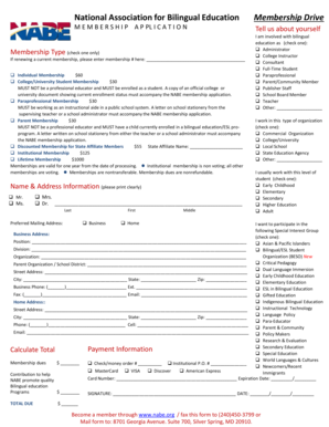 NABE Membership Application Form