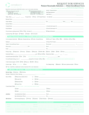 Patient Receivable Solutions Client Enrollment Form