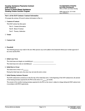 HAP Contract Section 8 Tenant-Based Assistance