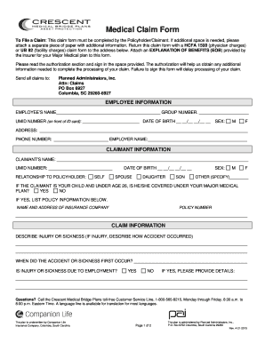 Medical Claim Form