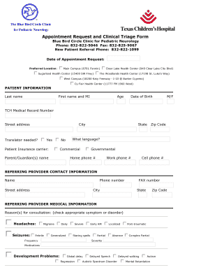 Appointment Request and Clinical Triage Form