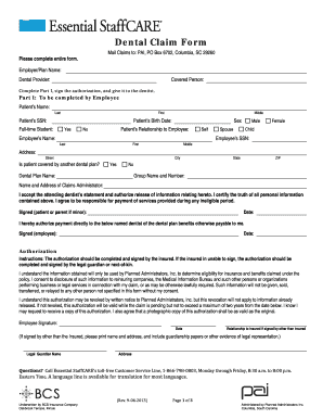 Dental Claim Form