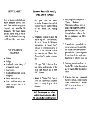 Medical Alert Planning Form