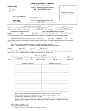 Illinois School District Budget Form