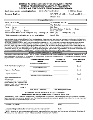 Montana University System Flex Account Election Form