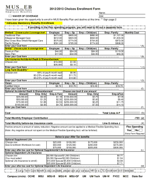 2012/2013 Choices Enrollment Form