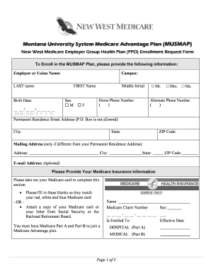 Montana Medicare Advantage Plan Enrollment Form